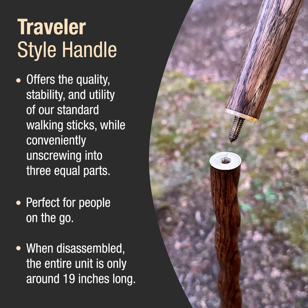Brazos traveler stick with safety strap and traction tip for stability.