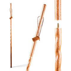 Brazos twisted oak walking stick traveler shows unique grain and travel-ready design for on-the-go support.