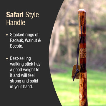 Brazos walking stick wood grain detail emphasizes premium Hickory construction.