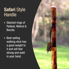 Brazos walking stick wood grain detail emphasizes premium Hickory construction.