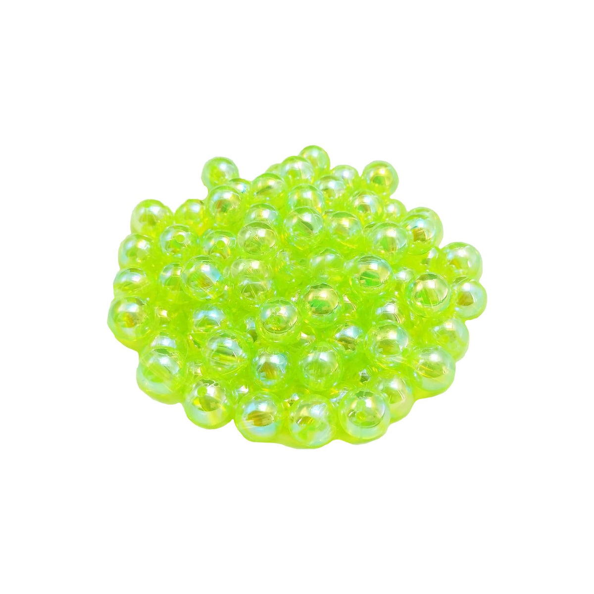 BRBASAP 50pcs 6mm holographic fishing beads - front view