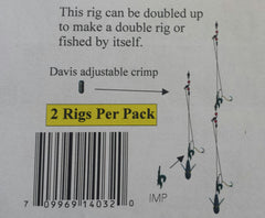 Breakaway Tackle Siamese Nano Pompano Rig crimp detail highlighting adjustable snood length.