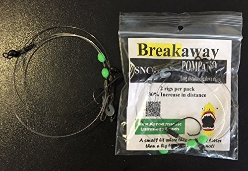 Breakaway Tackle Siamese Nano Pompano Rig pack view showing aerodynamics for long casts.