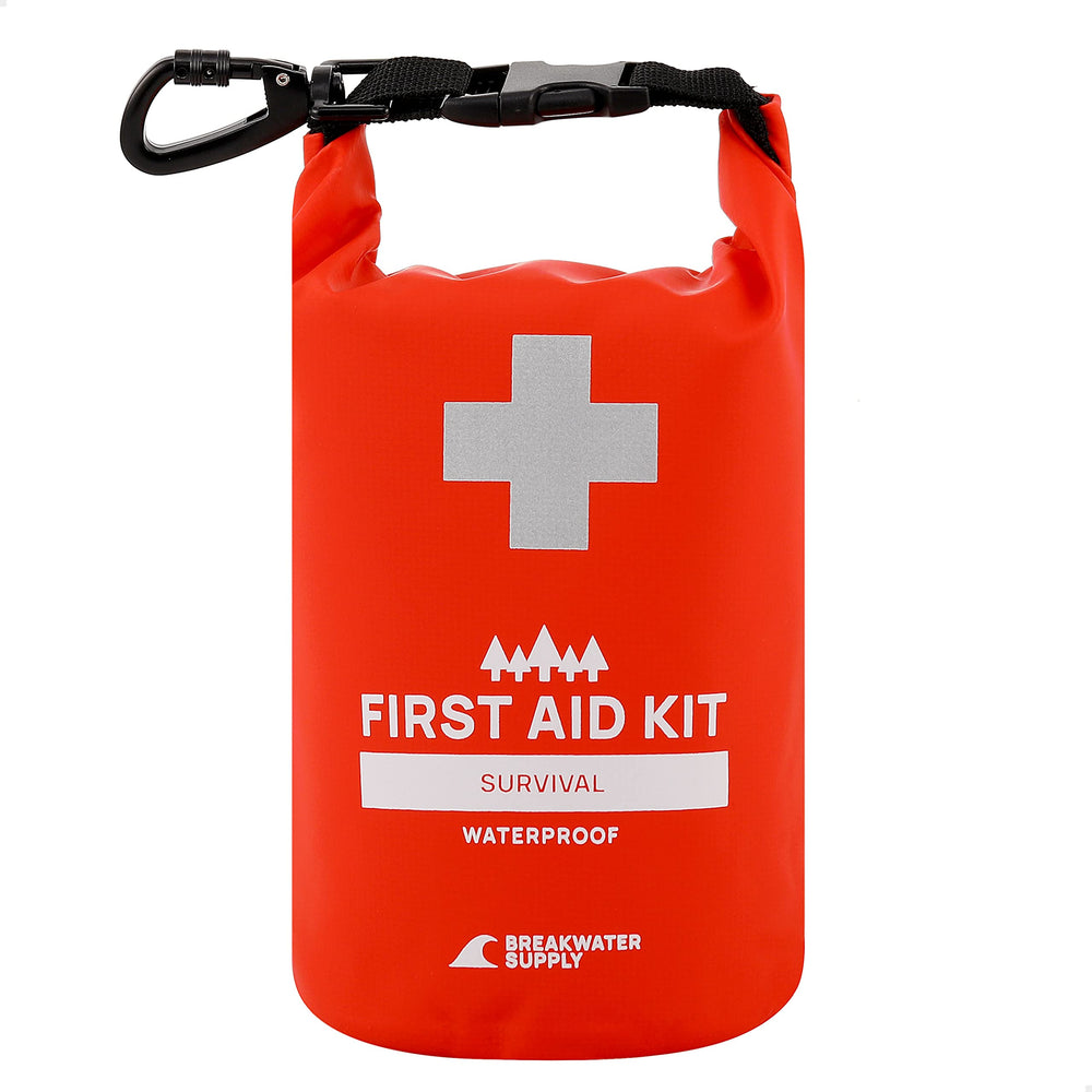 Breakwater Supply waterproof survival first aid kit dry bag protects contents on outdoor trips