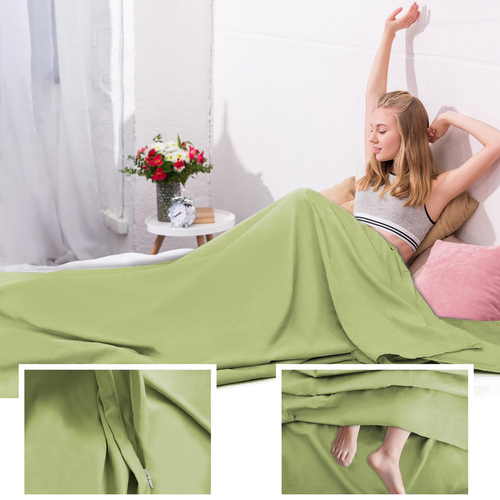 BREENHILL double sleeping bag liner bottom-zip-ventilation promotes airflow.