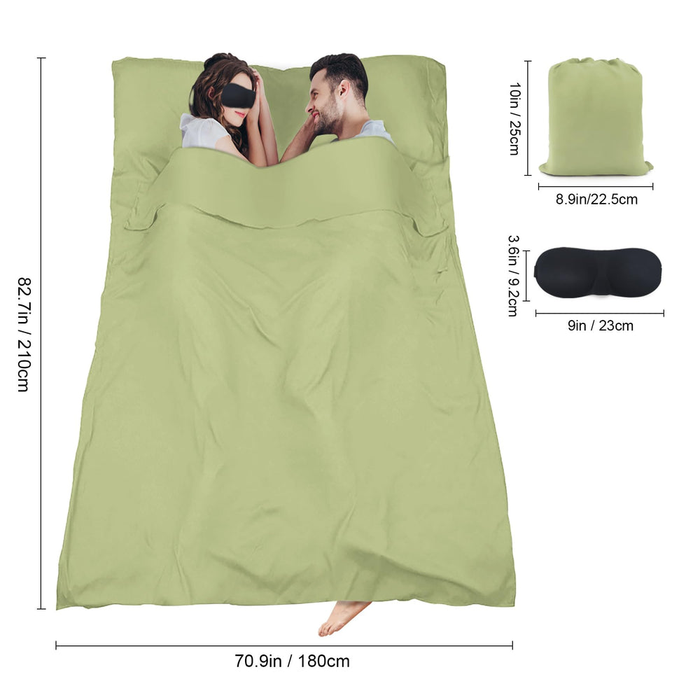 BREENHILL double sleeping bag liner breathable-polyester-fabric for comfortable sleep.
