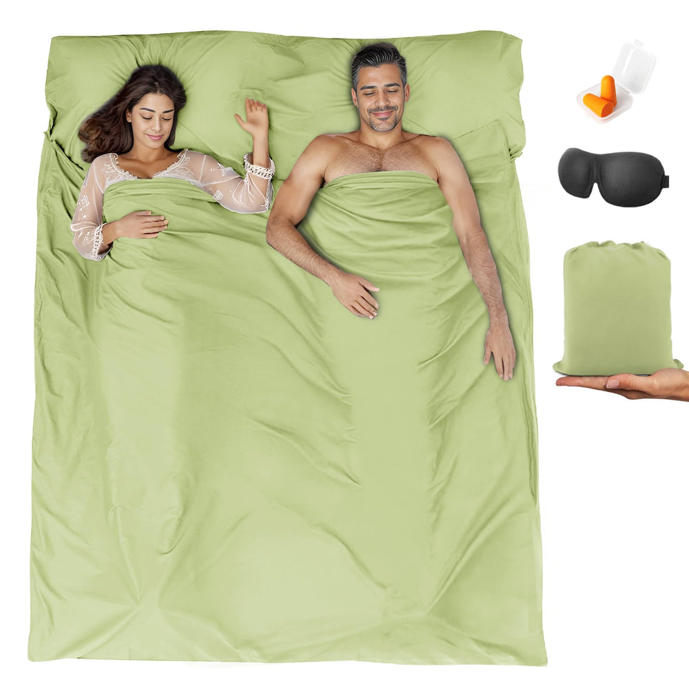 BREENHILL double sleeping bag liner packable-compact design for easy travel.
