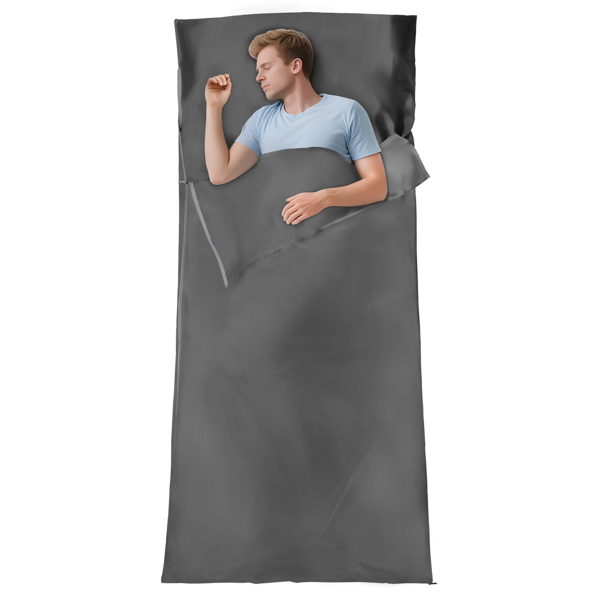 breenhill sleeping bag liner cotton-fabric texture delivers soft comfort on trips.