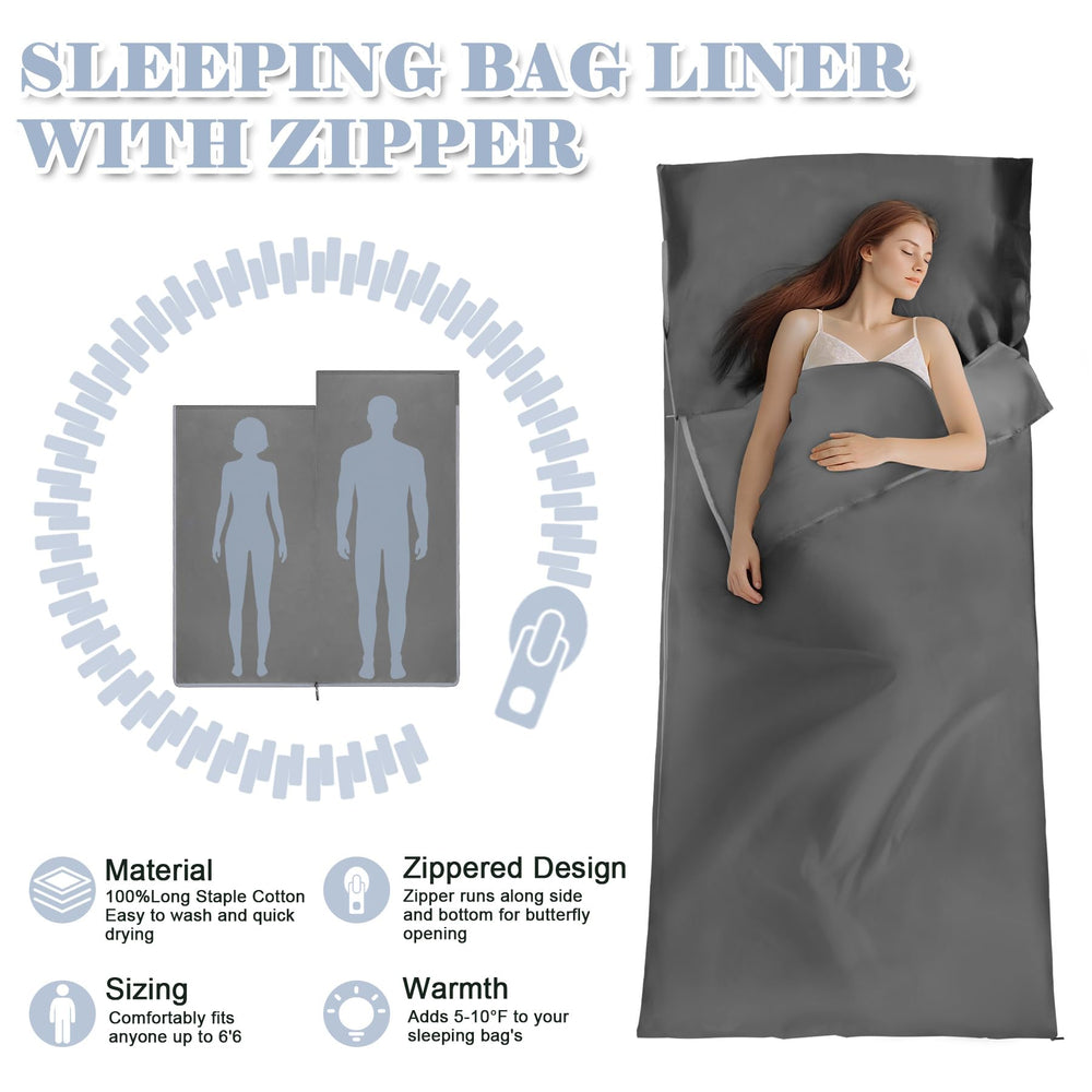 breenhill sleeping bag liner pillow-pocket detail supports organized travel setup.