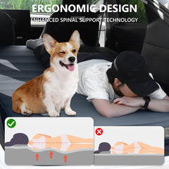 BREVITRIP Tesla Model Y mattress dual-valve airlock prevents leaks during inflation.