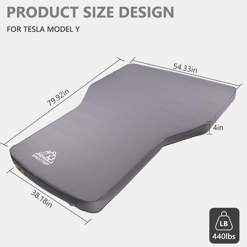 BREVITRIP Tesla Model Y mattress rapid-inflation view enables quick setup.