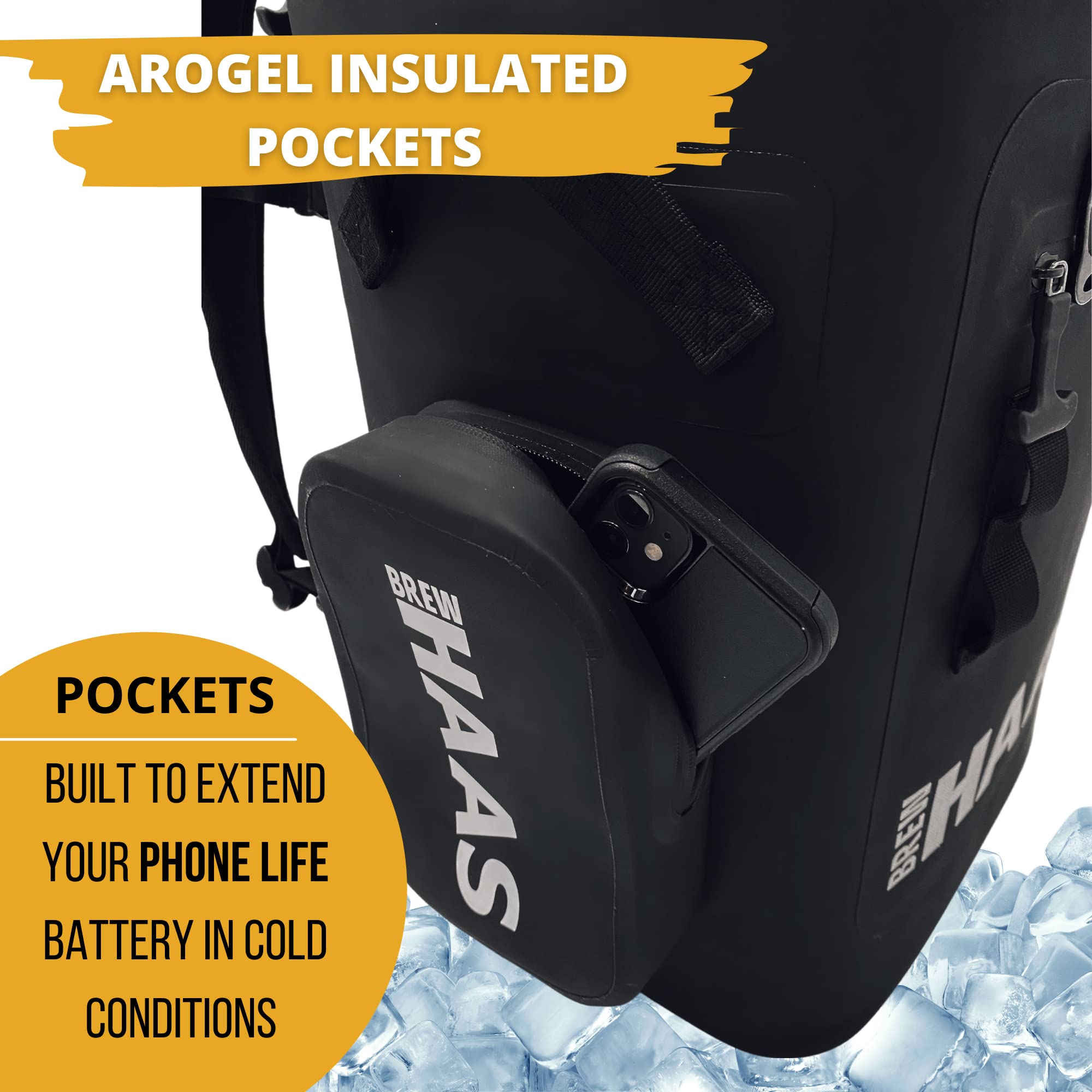 Duraflex buckles on BREW HAAS backpack cooler for durable fastening