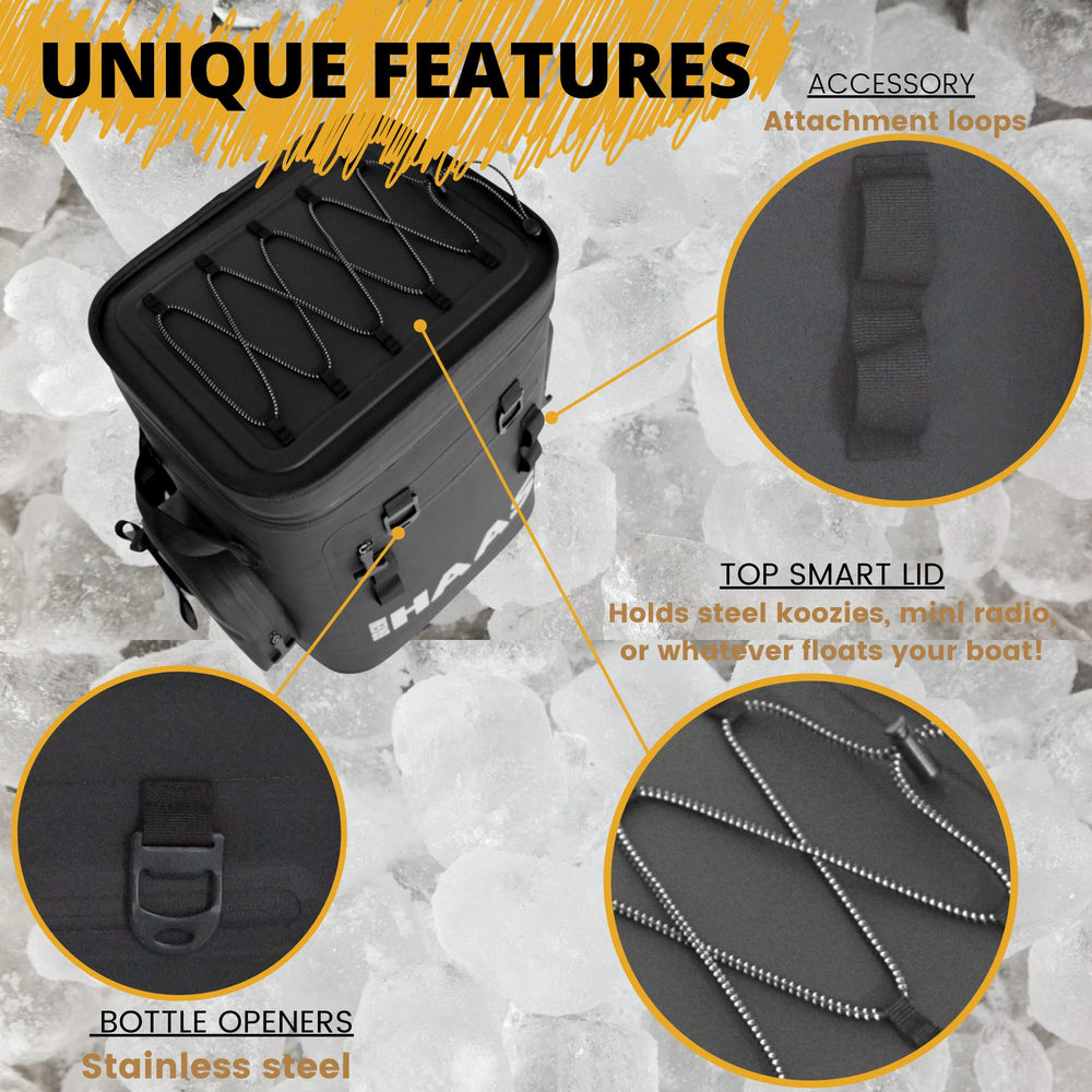 Interior insulation of BREW HAAS backpack cooler showing cold retention materials