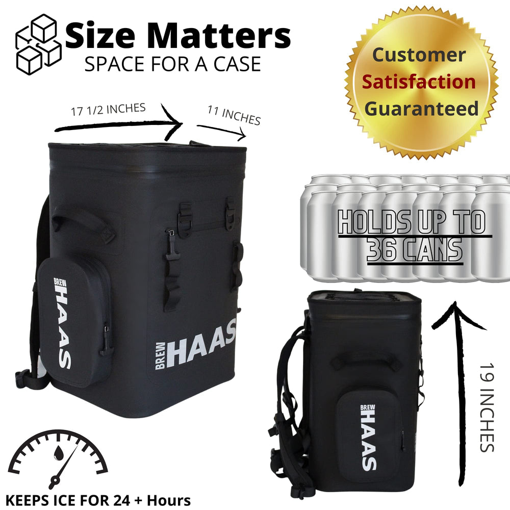 Leakproof zipper on BREW HAAS backpack cooler ensuring secure insulation