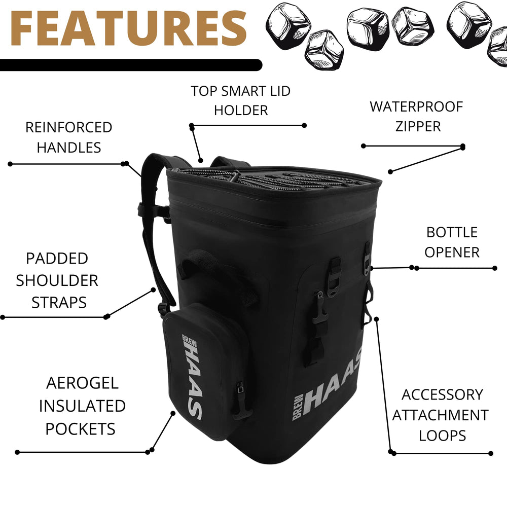 BREW HAAS soft-sided waterproof cooler ideal for boats and picnics