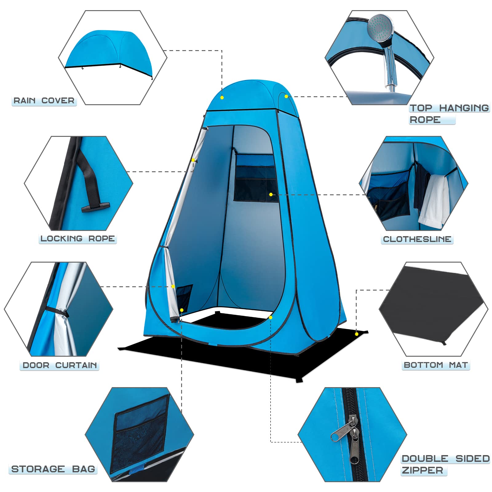 BRIAN & DANY tent interior space provides room to change discreetly.