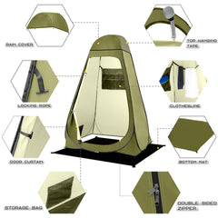 BRIAN & DANY tent rain roof helps keep the interior dry during showers.