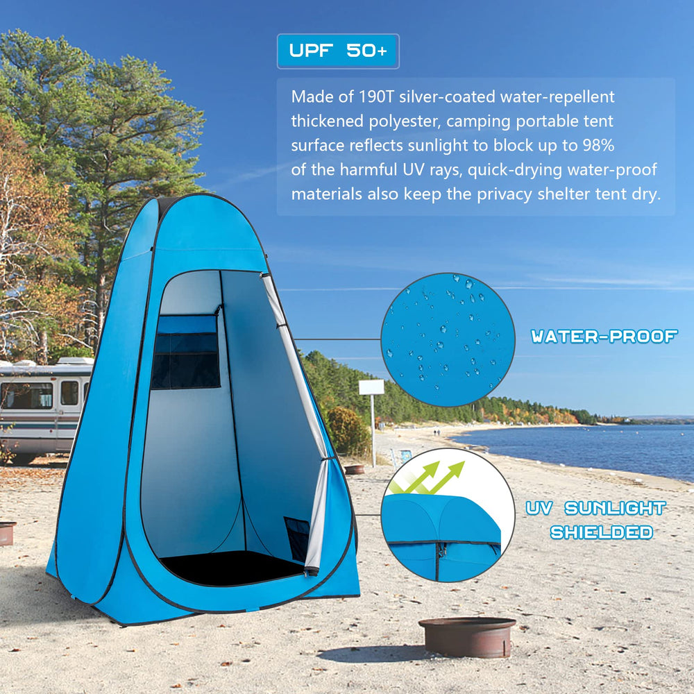 BRIAN & DANY included sandbags and pegs boost tent security on windy days.