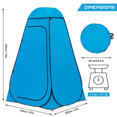 BRIAN & DANY pop-up shower tent setup in ten seconds ideal for quick camps.