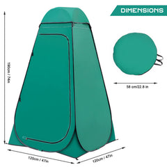 BRIAN & DANY pop-up shower tent setup demonstrates quick, tool-free assembly for outdoors.