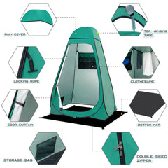 BRIAN & DANY pop-up shower tent spacious interior supports comfortable changing.