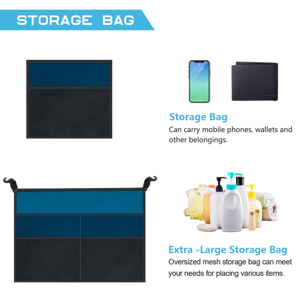 BRIAN & DANY storage pouches keep personal items within reach.