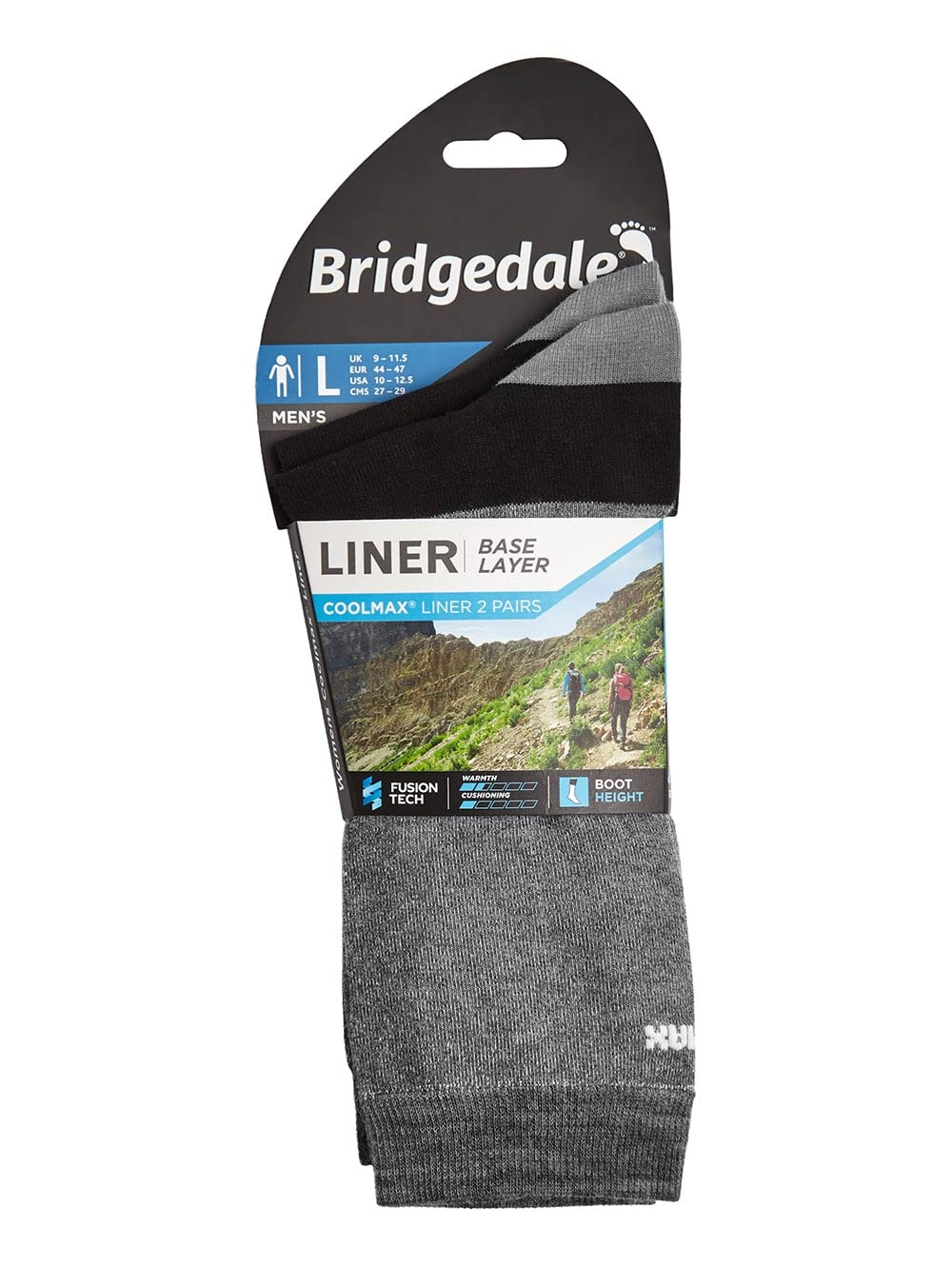 Bridgedale flat toe seam detail reducing bulk for comfort.