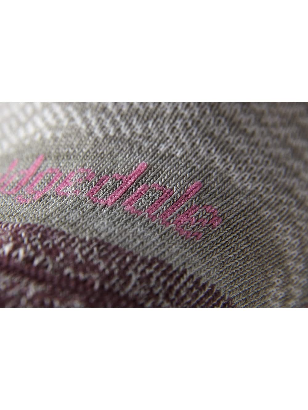 Bridgedale Hike Ultralight Merino Endurance Crew Sock Aubergine knit close-up showing durability.