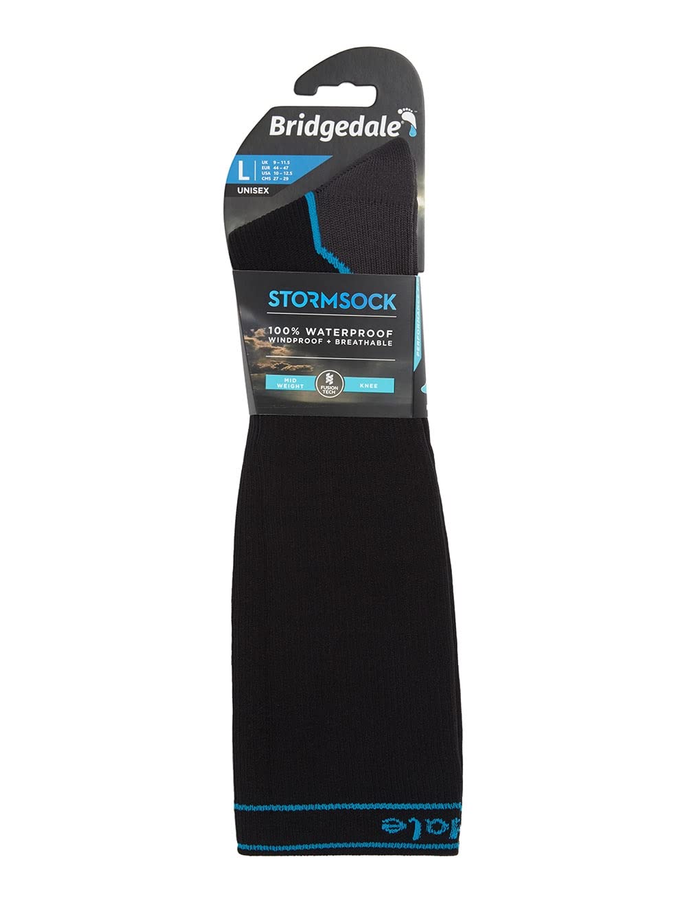 Bridgedale StormSock provides secure, slip-free fit and arch support.