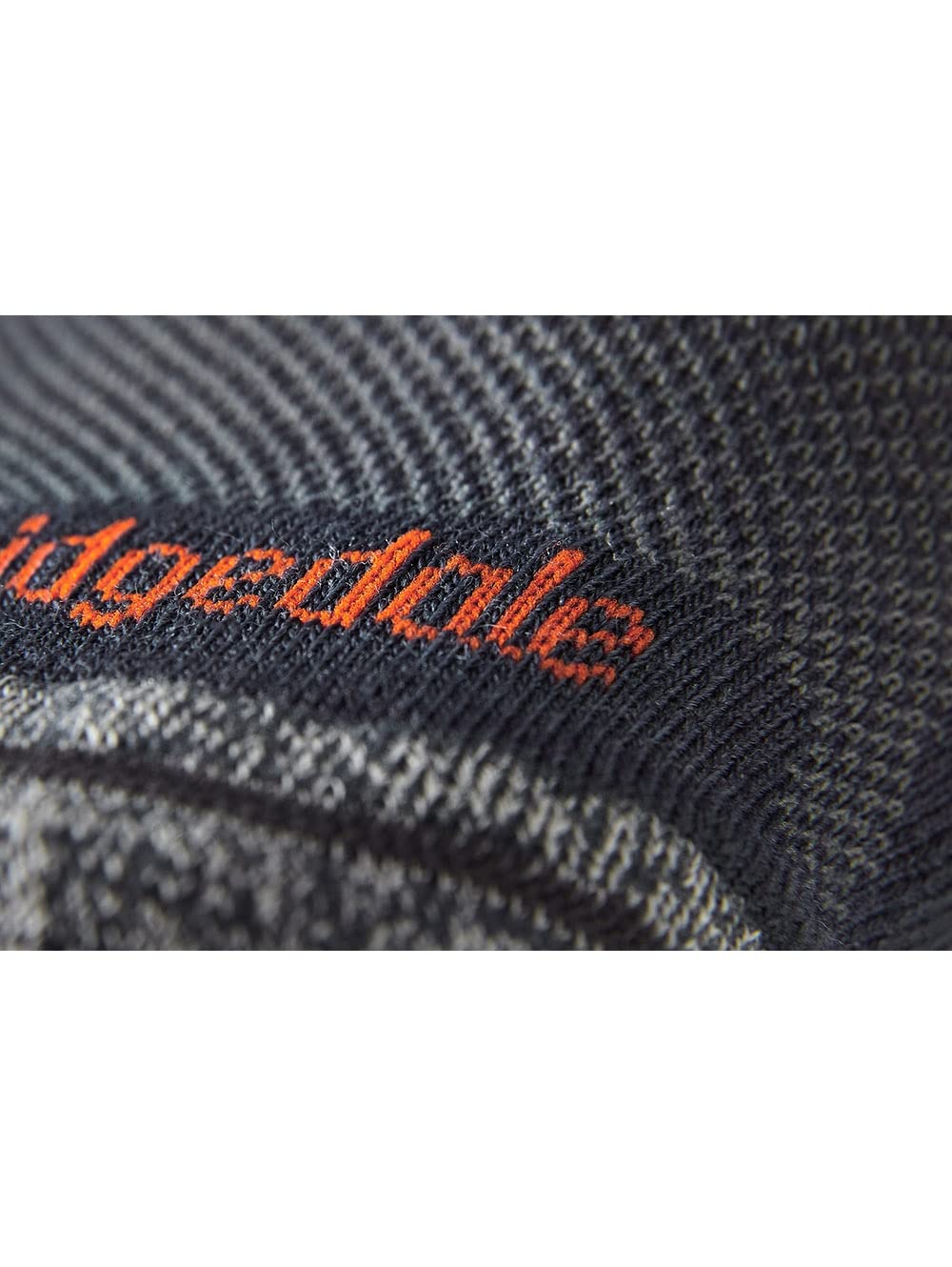 Bridgedale Ultra Light Crew Navy flat toe seam illustrates irritation-free construction.