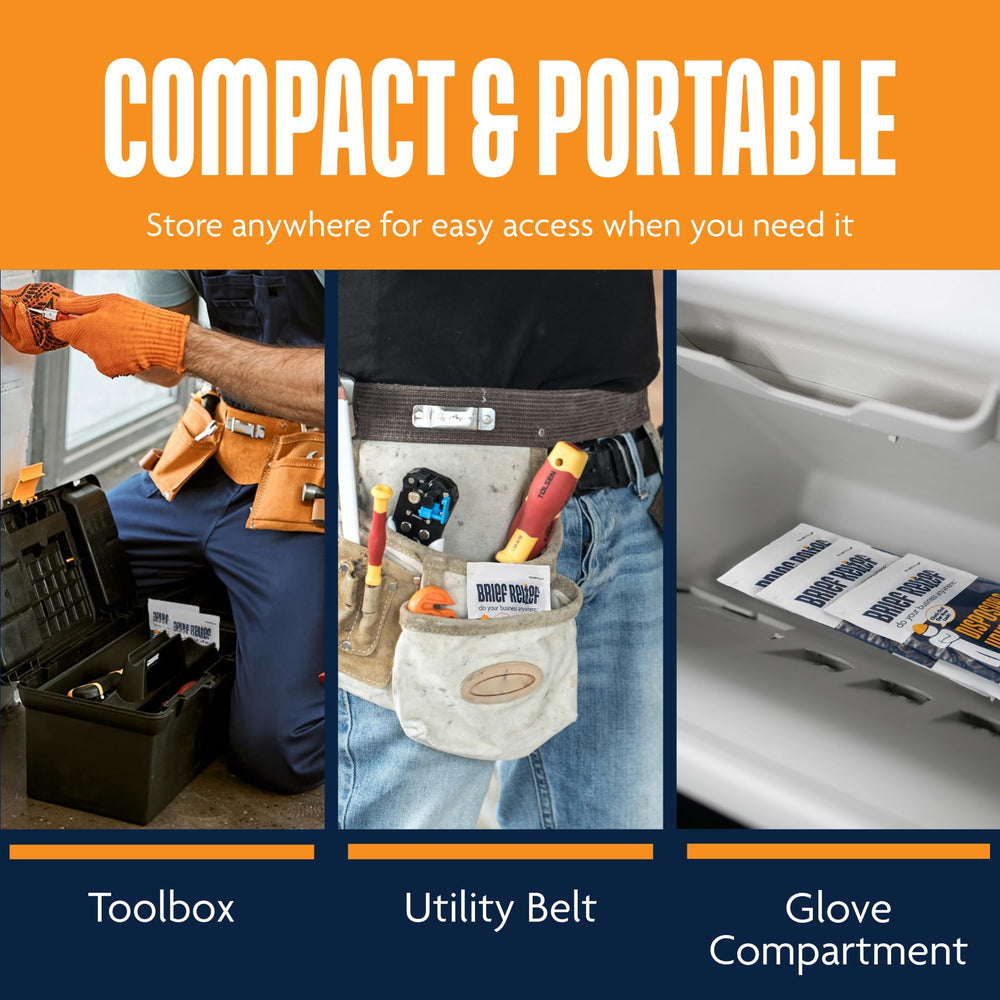 Brief Relief in-use field shot showing worker using product