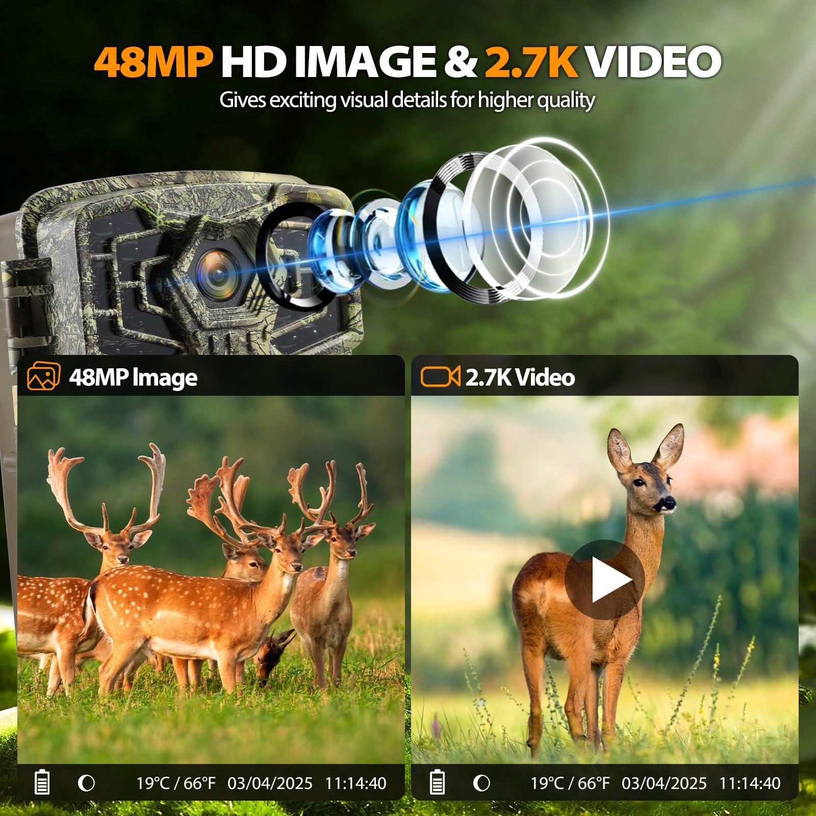 Briggren WiFi Solar Trail Camera 120-degree detection broadens wildlife capture