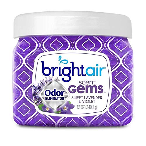 Bright Air Scent Gems Sweet Lavender & Violet jar for long-lasting room freshness.