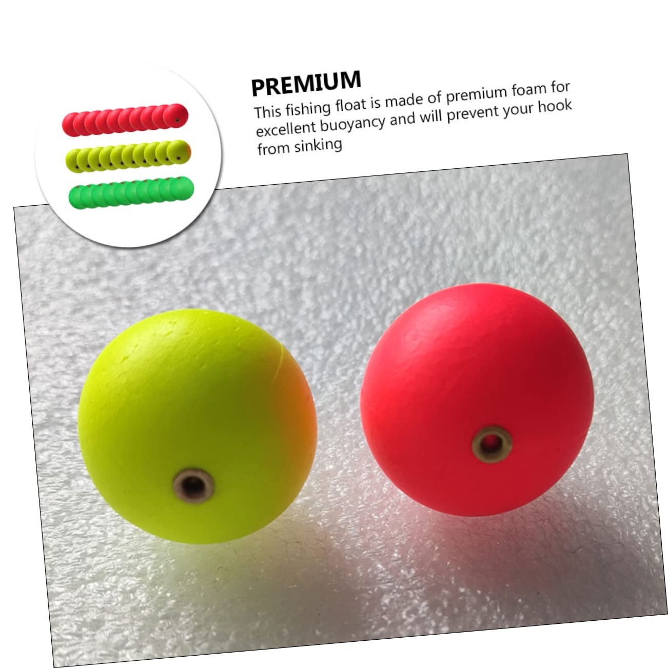 BRIGHTFUFU foam ball pack 30pcs ready for fishing and decoration.