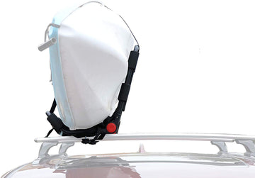 Brightlines folding kayak rack in use on a SUV roof.