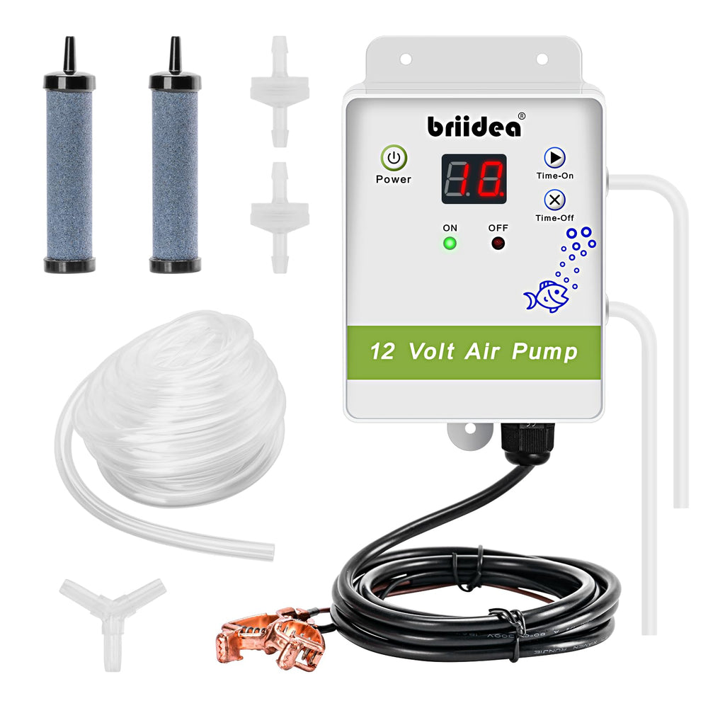 Briidea New Generation 12V Livewell Aerator Pump System with Dual Outlet