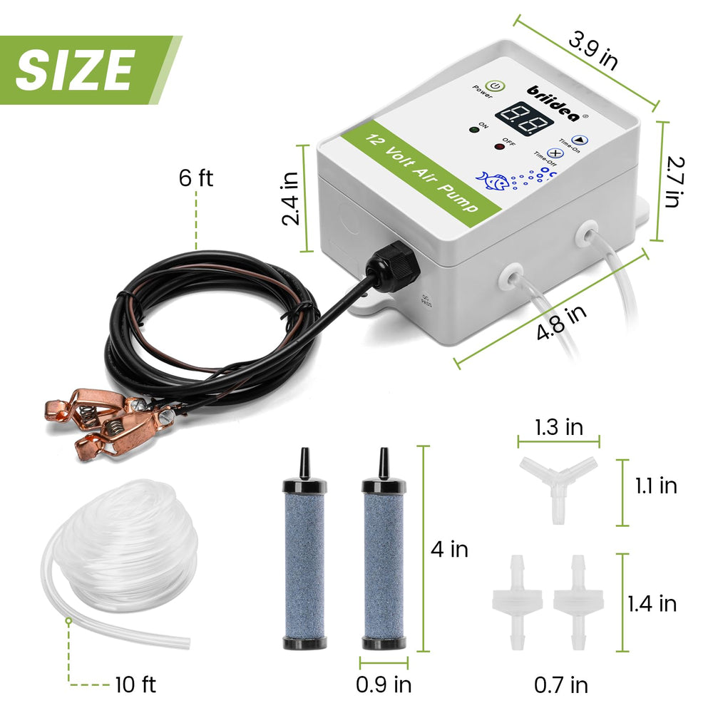 LCD display and LED indicators on the aerator unit