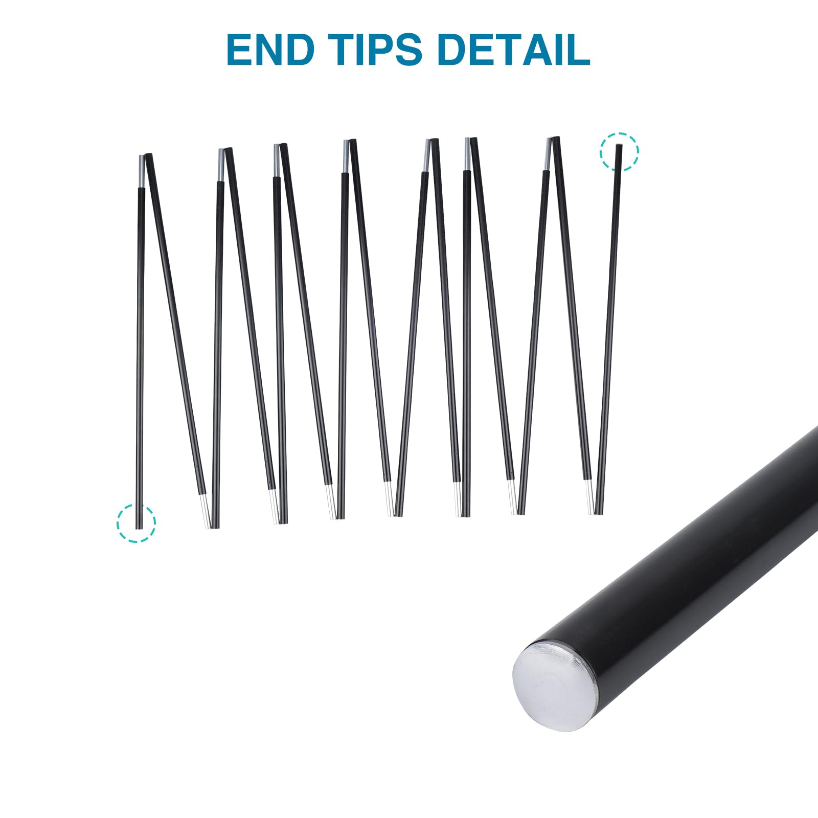 BRILLIANCE4U lightweight durable 2-pack tent pole for easy transport.