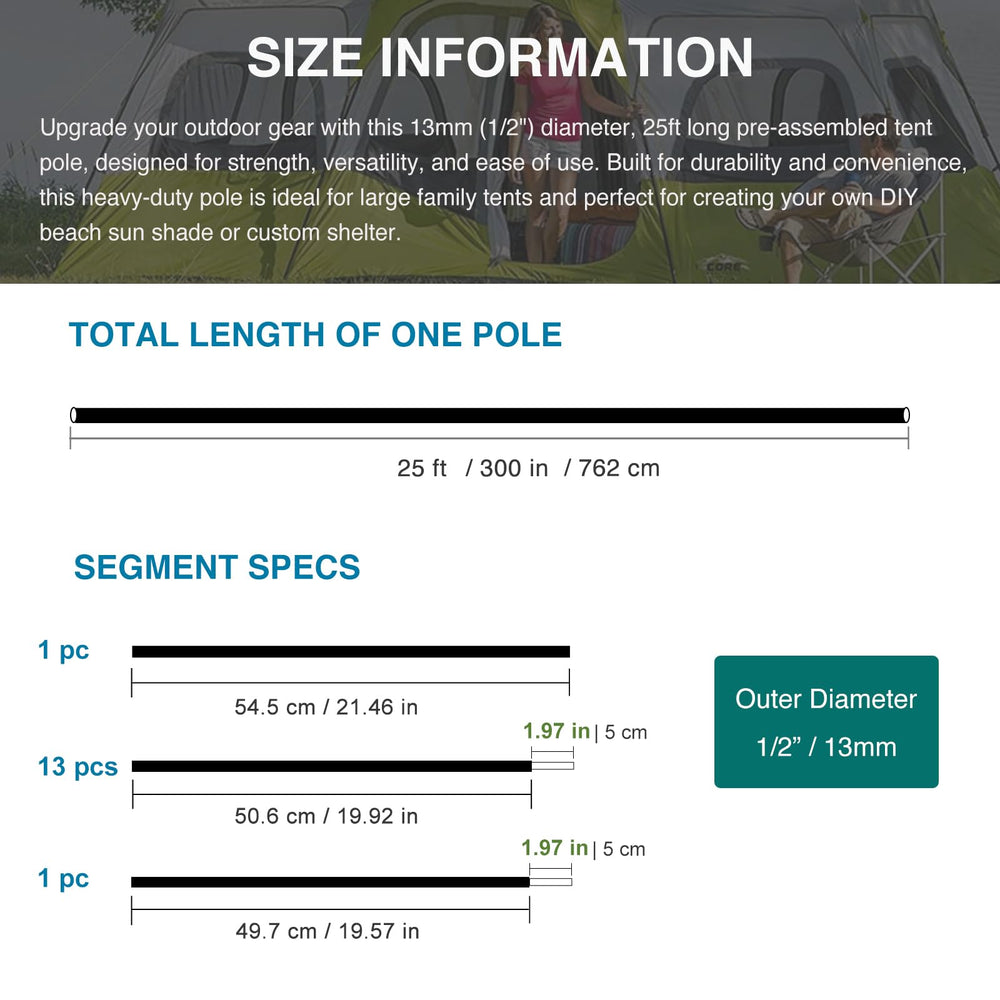 BRILLIANCE4U preassembled tent pole makes setup quick and hassle-free.