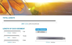 BRILLIANCE4U tent poles 3-8-inch diameter provide sturdy support