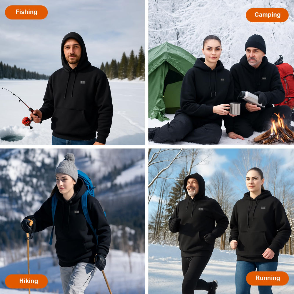 Brimekey heated hoodie packaging included confirms ready-to-use kit with battery and manual.