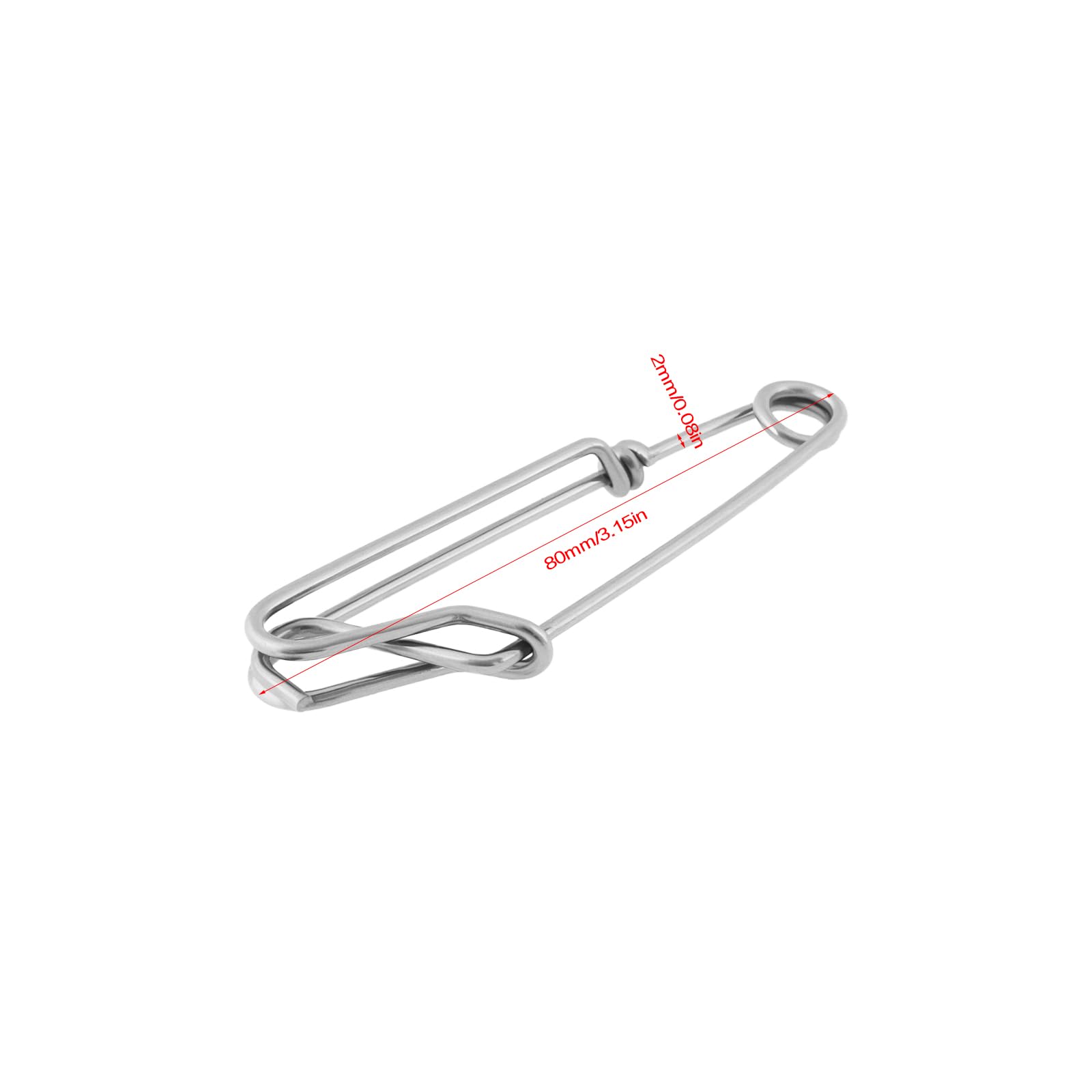 Rust resistant stainless steel Briny River tuna clip close up
