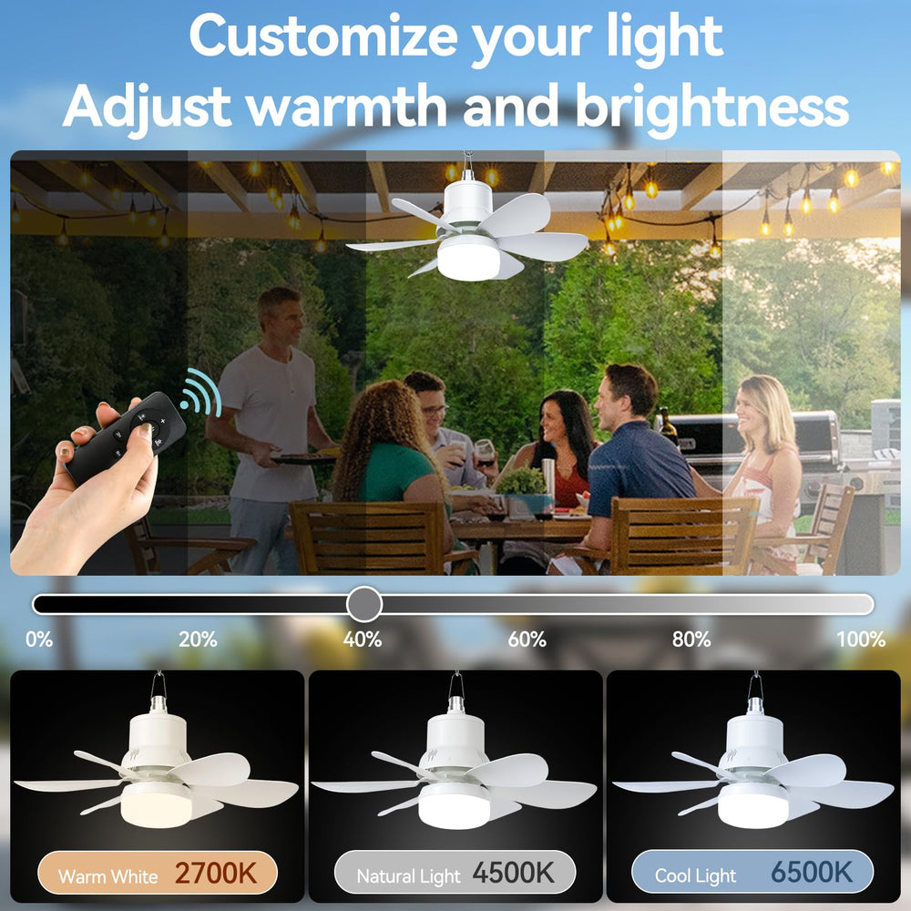 Brioeua solar fan light installation with hanging hook for easy setup