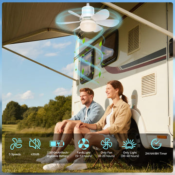 Brioeua solar fan light remote control demonstrates easy operation