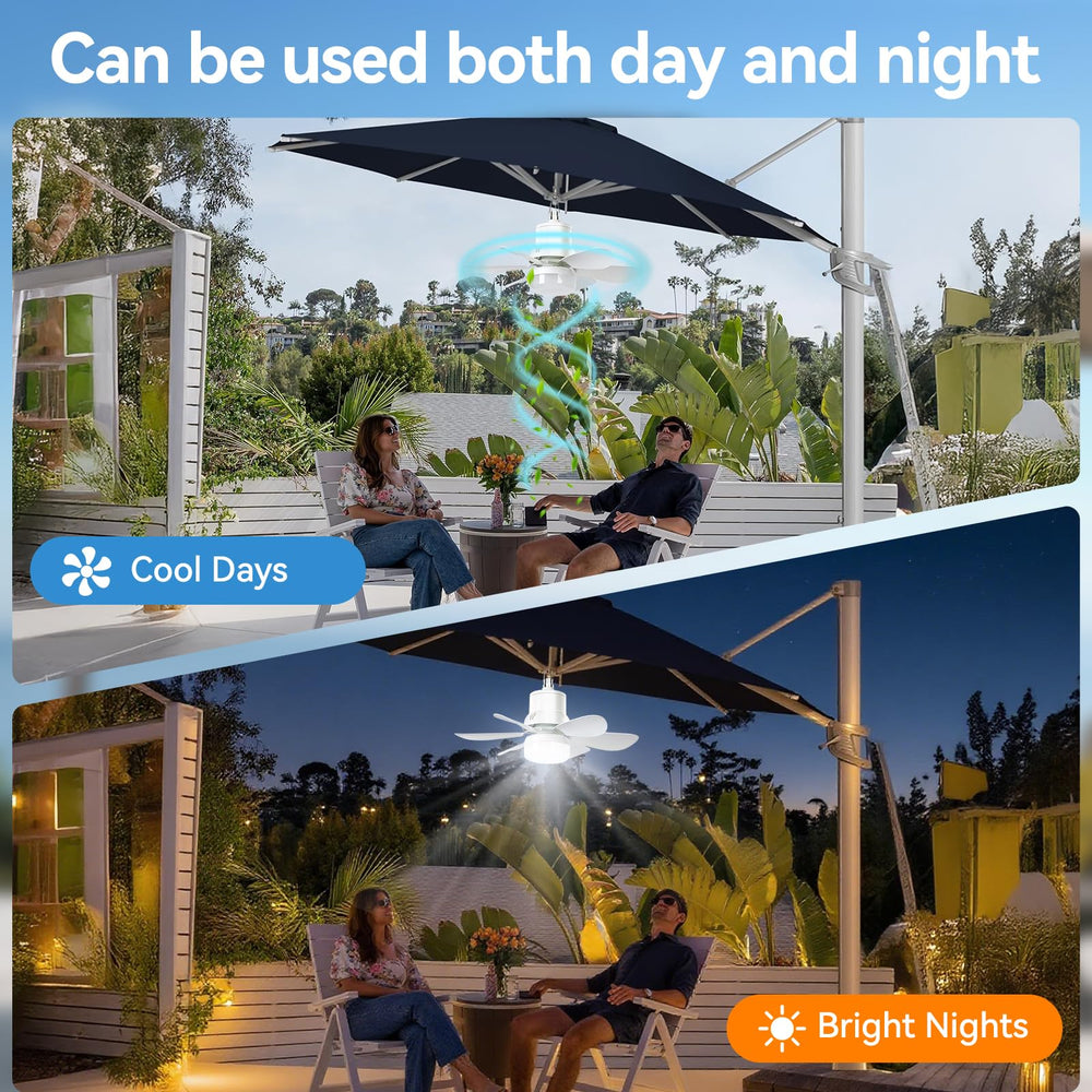 Brioeua solar fan light with Type-C port enables quick charging