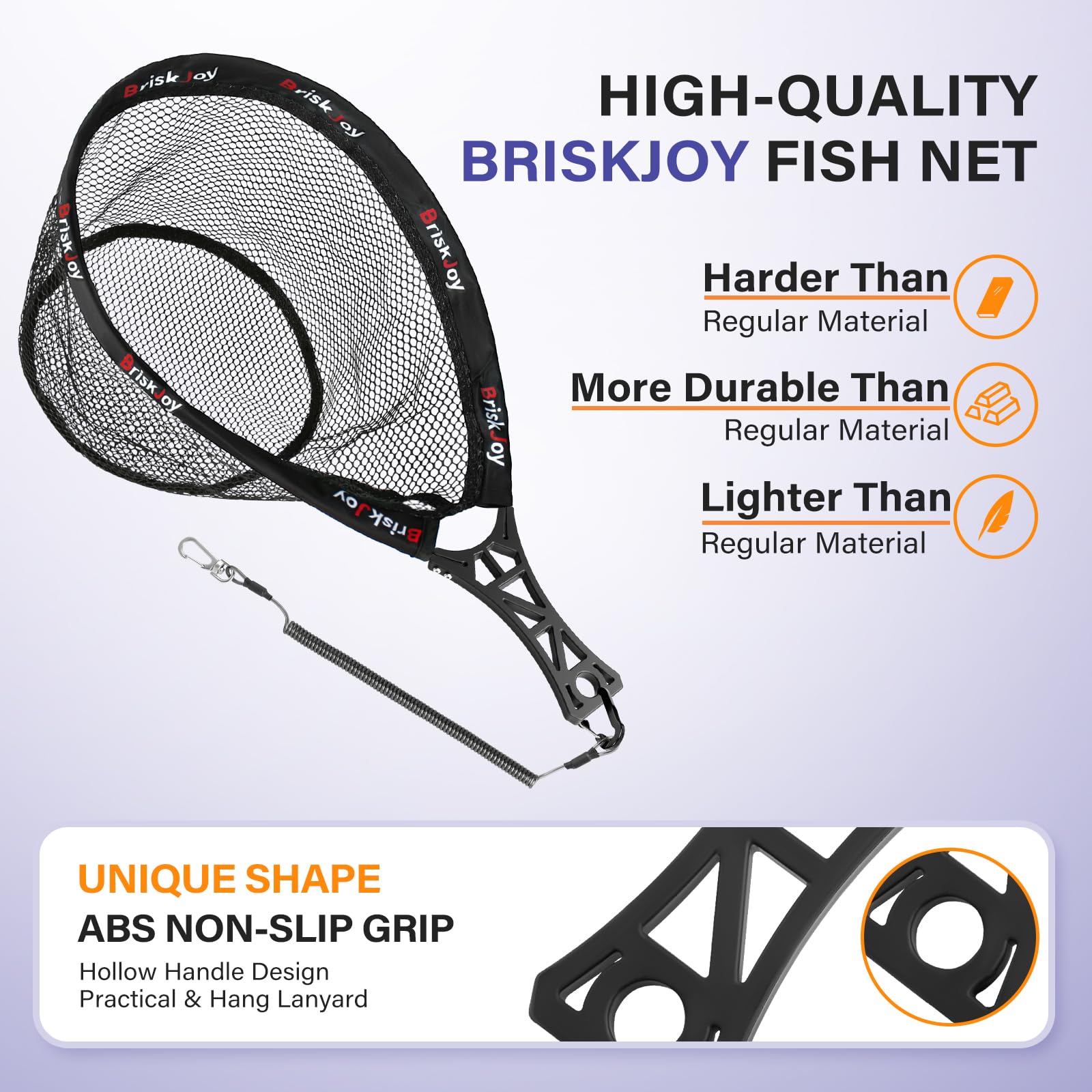 Lightweight 1.2 lb fishing net for easy all-day use