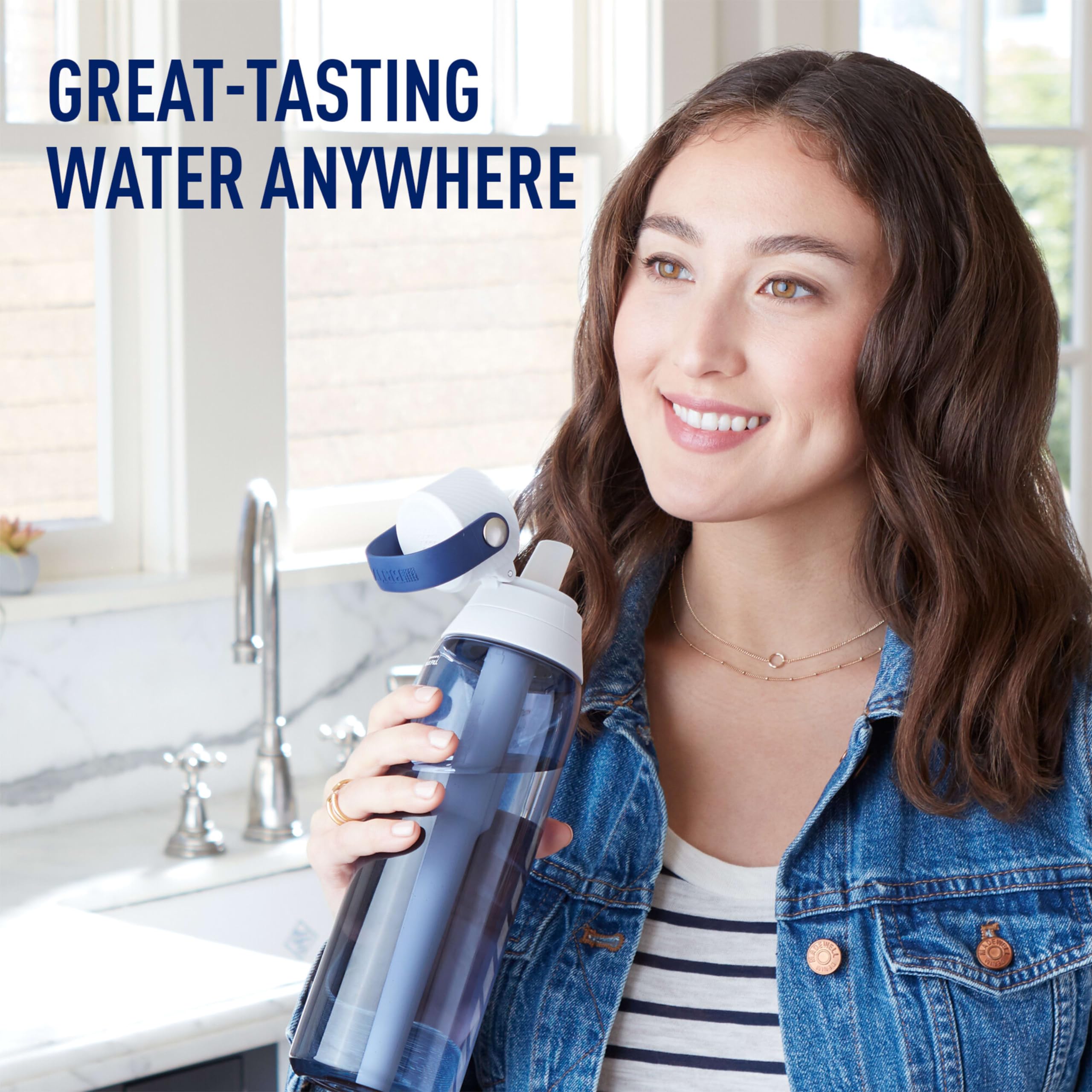 Brita Night Sky bottle shows 40-gallon filter life.