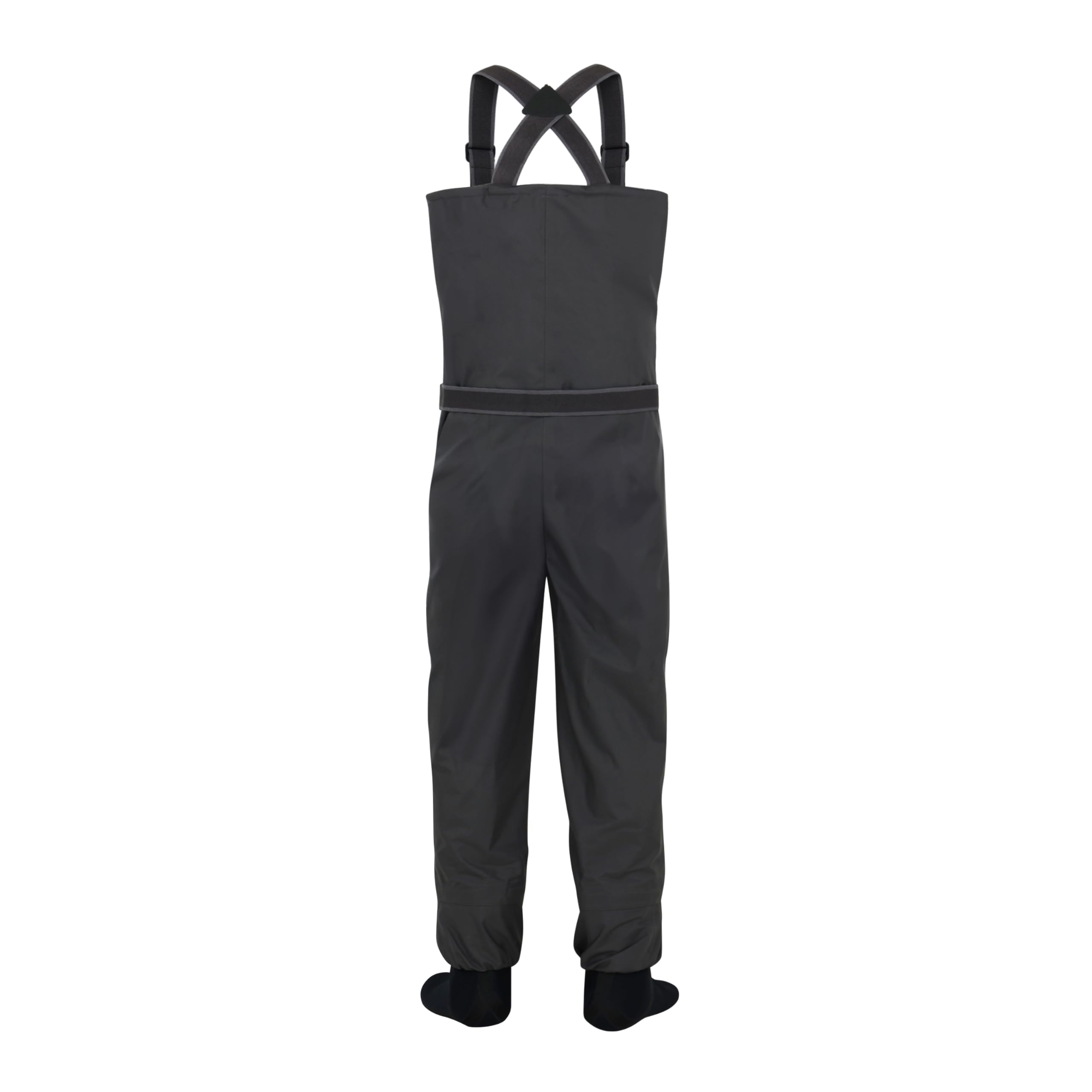 BRIVER chest wader with anatomical neoprene booties provides precise left-right fit.
