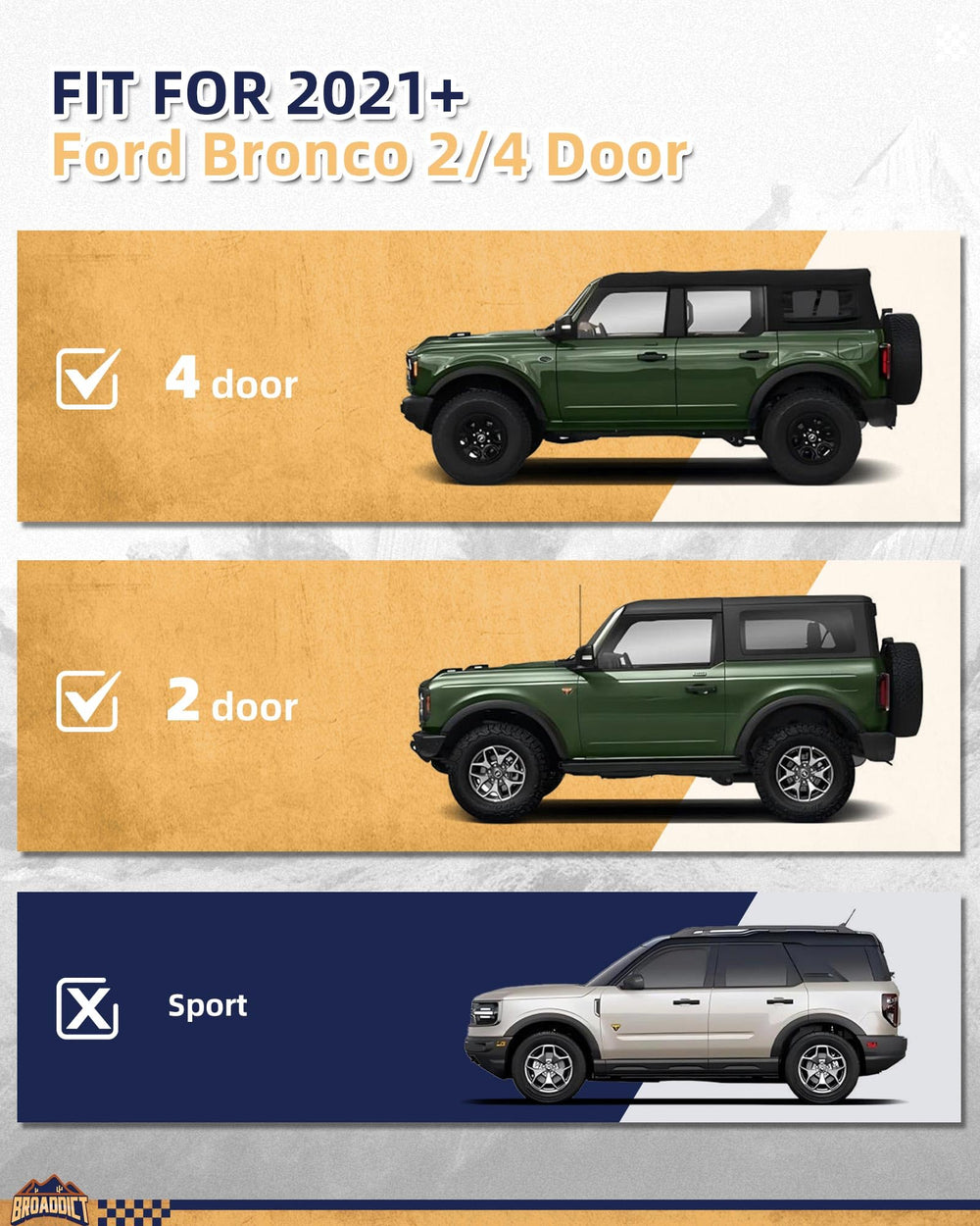 Broaddict off-road rod holder in dual setup, ready to secure two rods on the go.