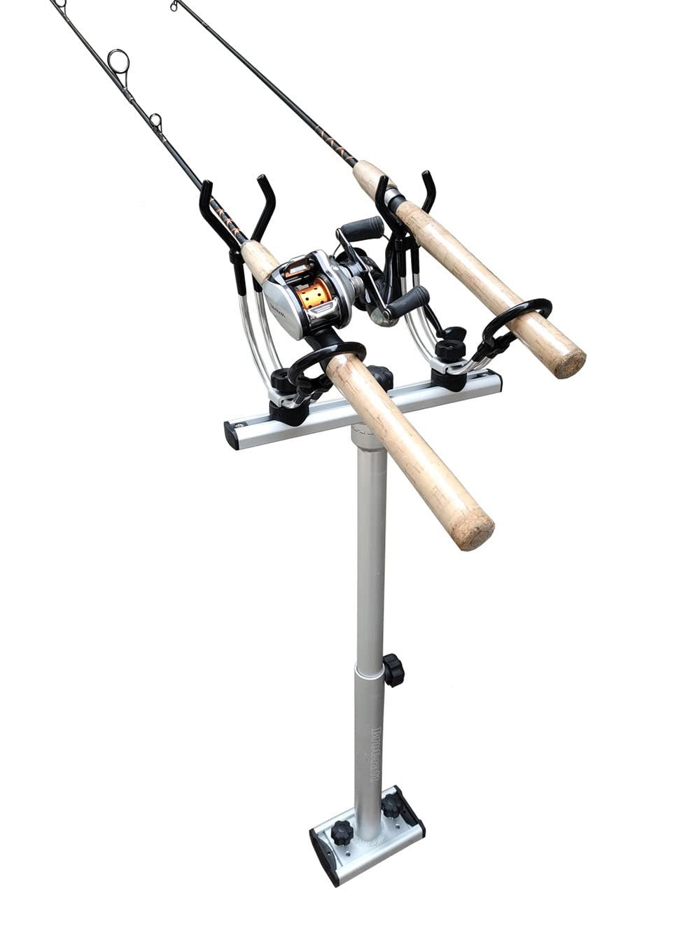 Brocraft 360-degree rotation enables flexible rod angle and placement for crappie fishing